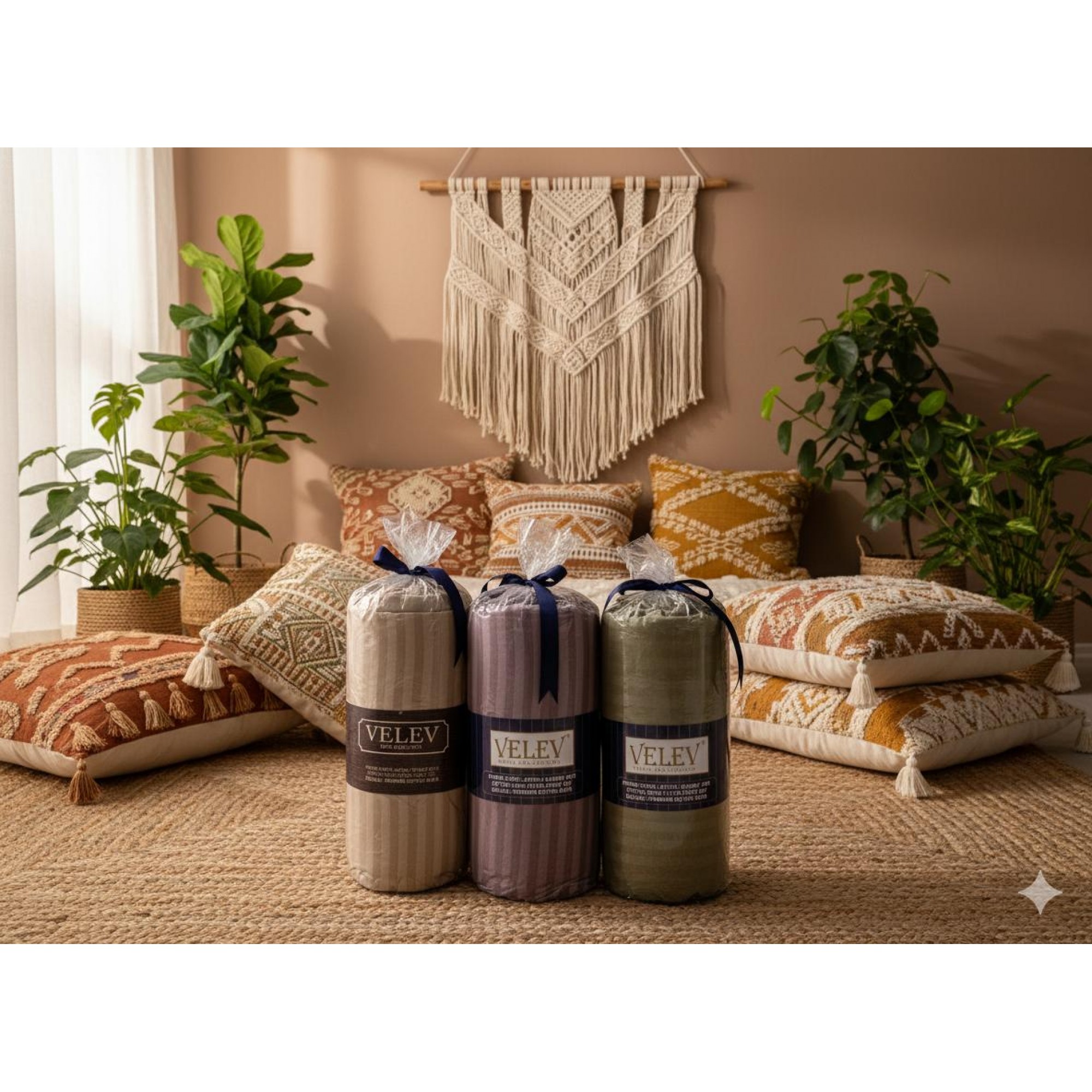 Lastikli Çarşaf Seti Fittet Pamuk Saten (2 Yastık 1 Çarşaf )