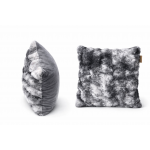 Peluş Tavşan Tüyü Silikon Dolgulu Kırlent-GRİ