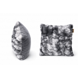 Peluş Tavşan Tüyü Silikon Dolgulu Kırlent-GRİ..