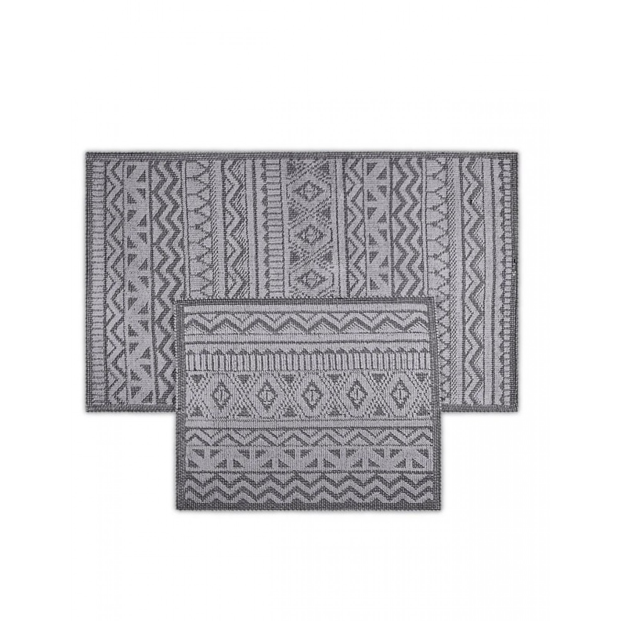 Doğal Pamuklu 2'li Banyo Paspas Seti 60x100 50x60 Cm Gri