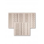 Doğal Pamuklu 2'li Banyo Paspas Seti 60x100 50x60 Cm - Kahve/Krem