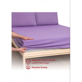 Battal Boy Velora Fit Serisi Lastikli Çarşaf- Mor