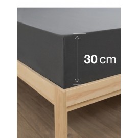 Çift Kişilik Soft Fit Serisi Lastikli Çarşaf- Füme