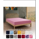 Çift Kişilik Soft Fit Serisi Lastikli Çarşaf- Pembe