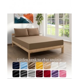 Battal Boy Velora Fit Serisi Lastikli Çarşaf- Kahv..