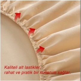 Tek Kişilik Stay Fit Serisi Lastikli Çarşaf- Hardal