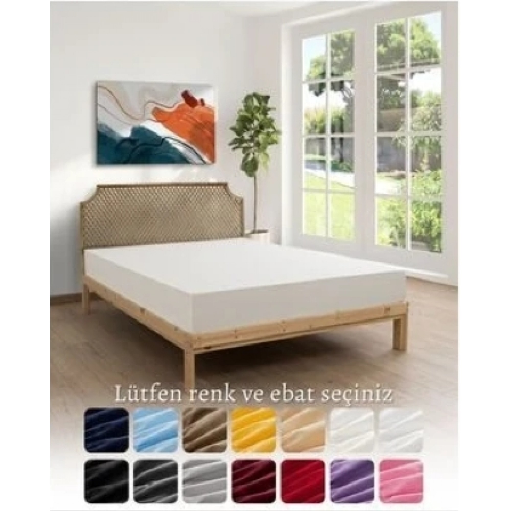 Çift Kişilik Soft Fit Serisi Lastikli Çarşaf- krem