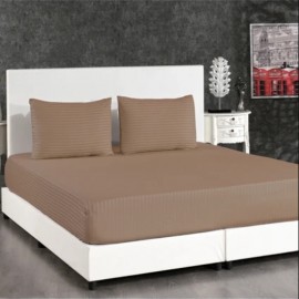 PAMUK SATEN LASTİKLİ ÇARŞAF PREMIUM ÇİFT KİŞİLİK KAHVERENGİ