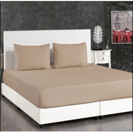 PAMUK SATEN LASTİKLİ ÇARŞAF PREMIUM ÇİFT KİŞİLİK BEJ
