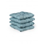 4'lü Puf Yumuşak Tabure Minderi 4 Puntolu 42x42 Petrol Mavisi