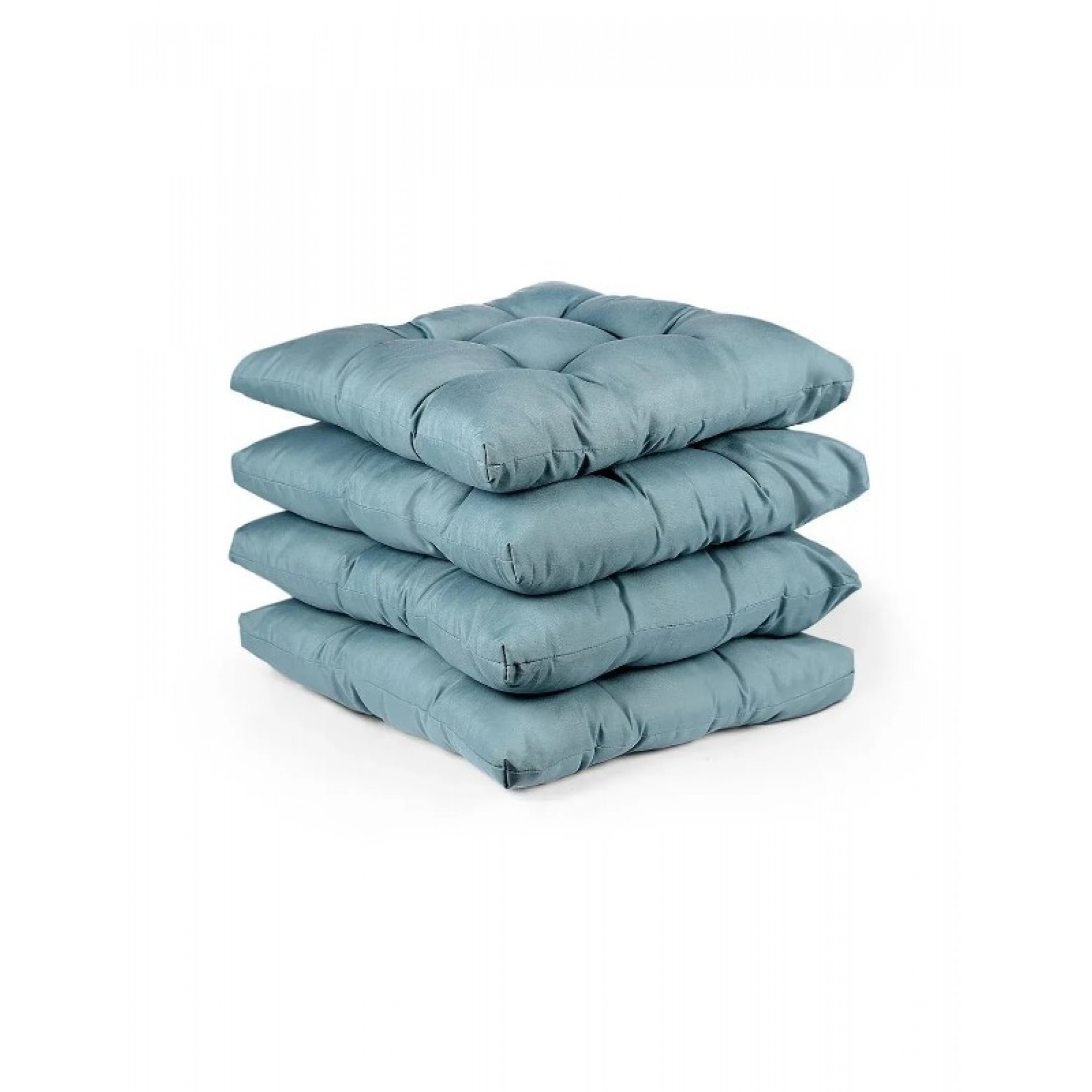 4'lü Puf Yumuşak Tabure Minderi 4 Puntolu 42x42 Petrol Mavisi