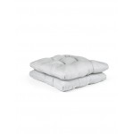 2'li Puf Yumuşak Tabure Minderi 4 Kapitoneli 42x42 Cm Gri