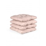 4'lü Puf Yumuşak Tabure Minderi 4 Kapitoneli 42x42 Cm Pudra