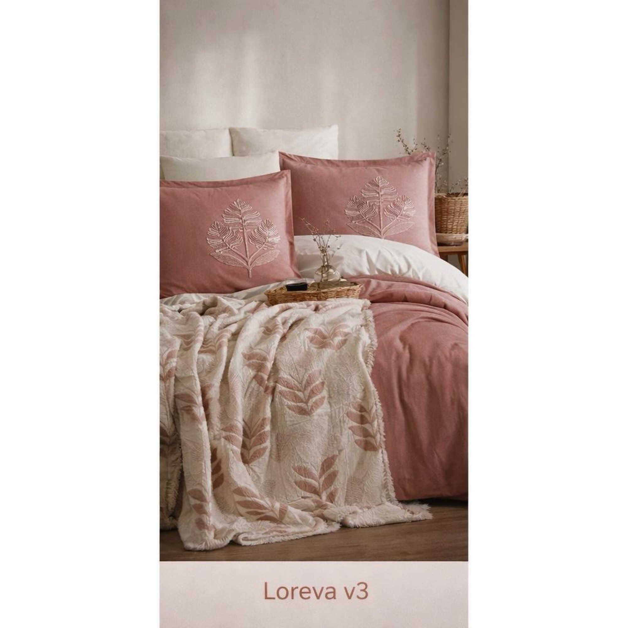 CLASY ÇİFT KİŞİLİK MÜSLİN YATAK ÖRTÜLÜ NEVRESİM TAKIMI (7 PARÇA) LOREVA-V3